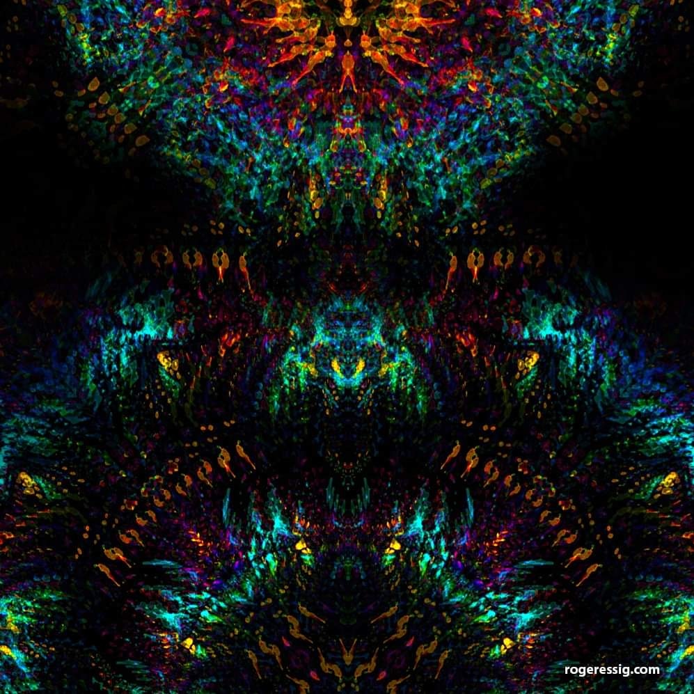 An attempt at relaying the closed-eye, DMT induced visuals from my first experience in 1999.