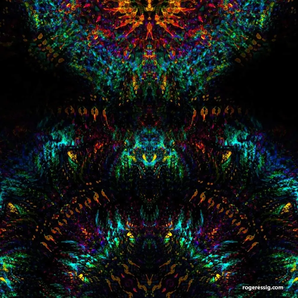 An attempt at relaying the closed-eye, DMT induced visuals from my first experience in 1999.