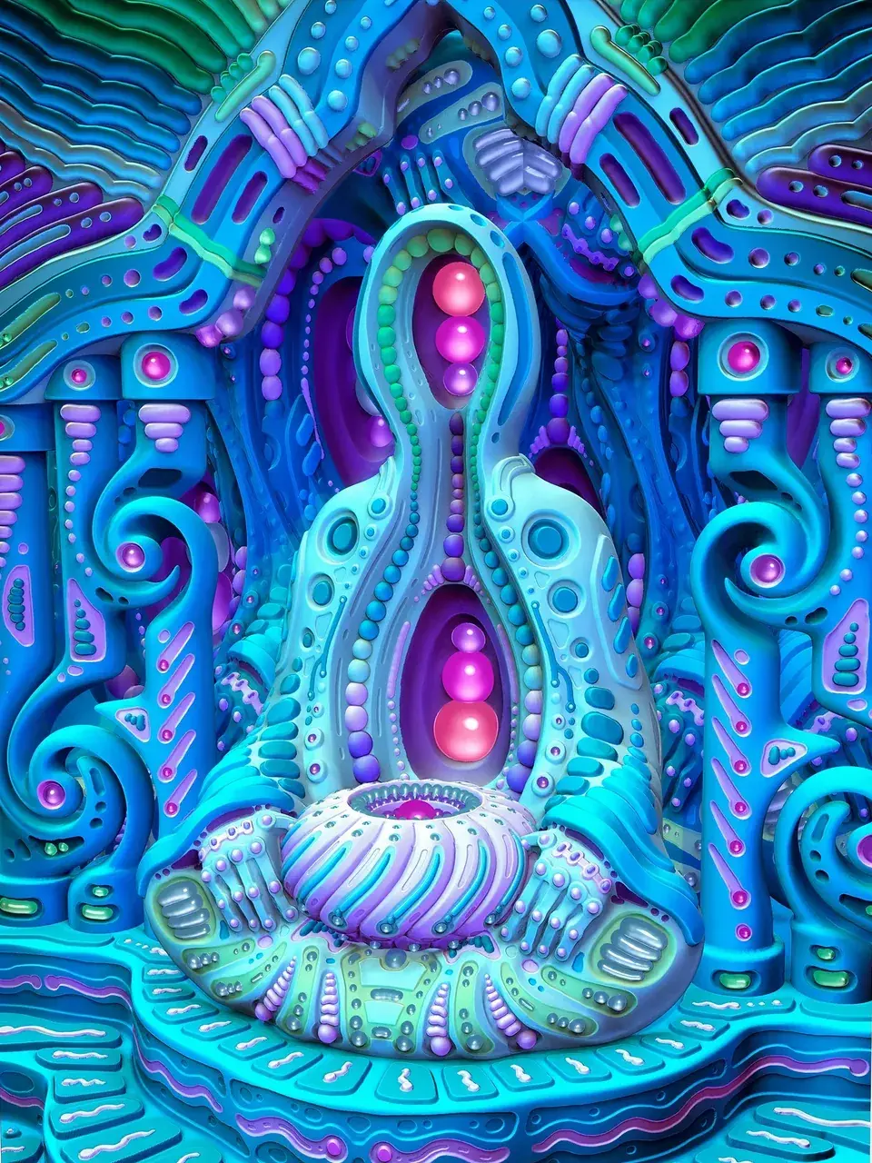 Blue Bio-Circuit Shrine