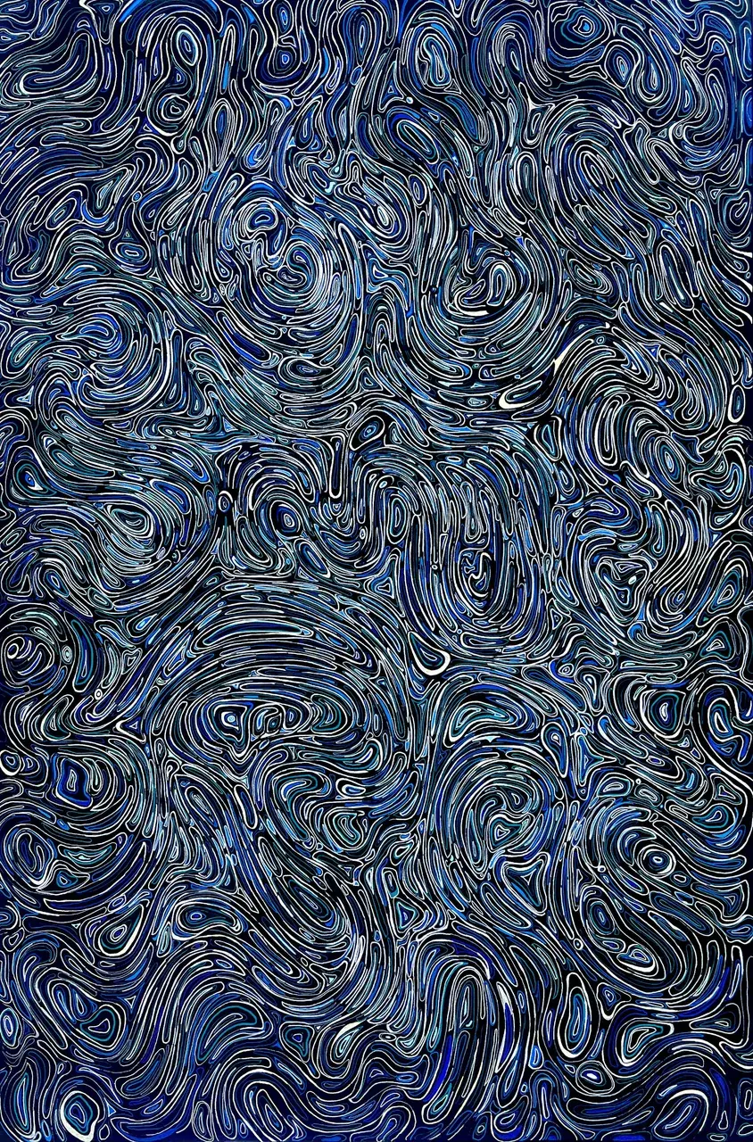 Oil Slicker-Ink and Acrylic Painting