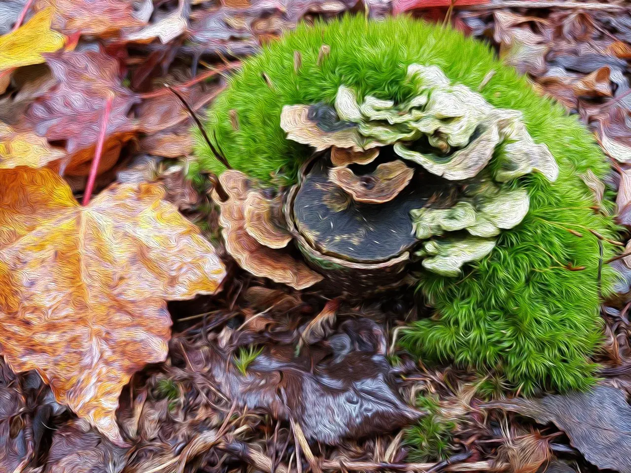 A mushroom loving friend of mine made this and sent it to me - she's too shy to post on reddit but this is too beautiful to not share. [OC]