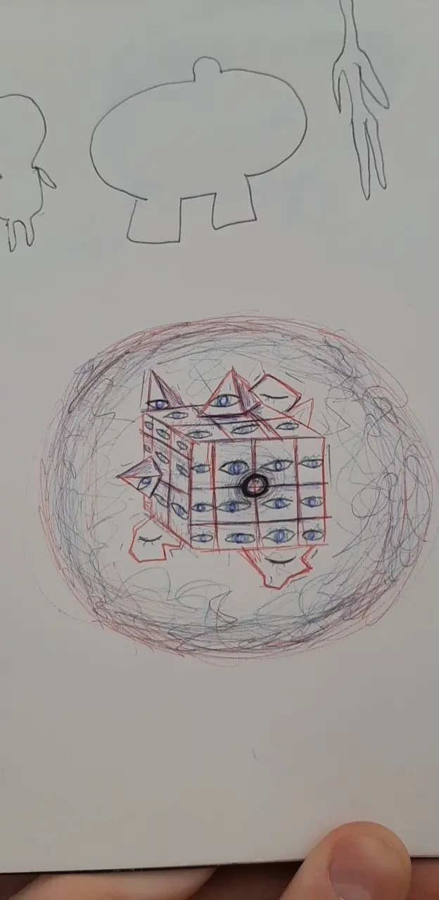The missus saw this when she closed her eyes on 150ug LSD