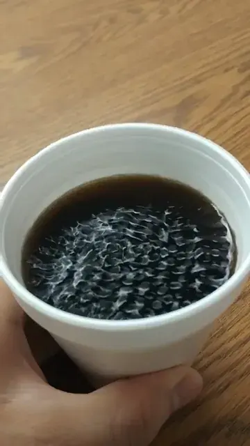 Dragging a coffee cup produces surface patterns