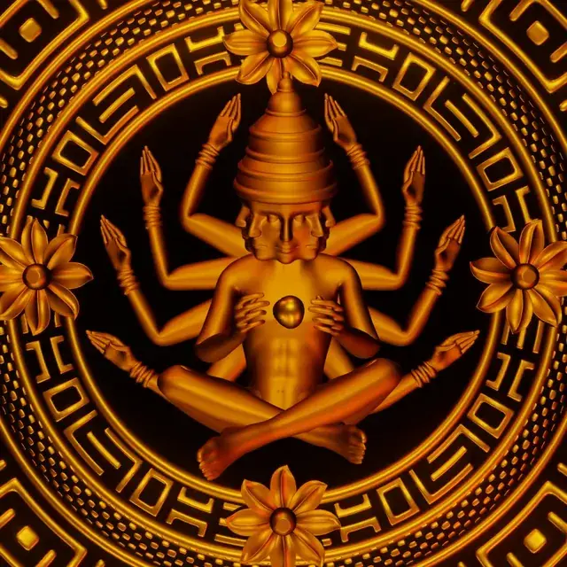 Golden Many-Armed Figure