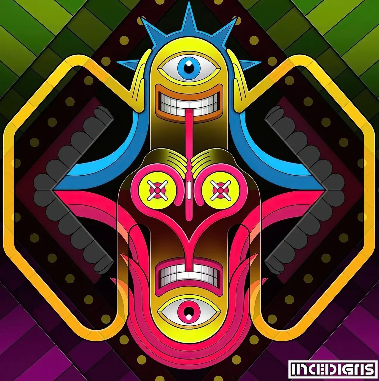 Triple-Eyed Geometric Mask