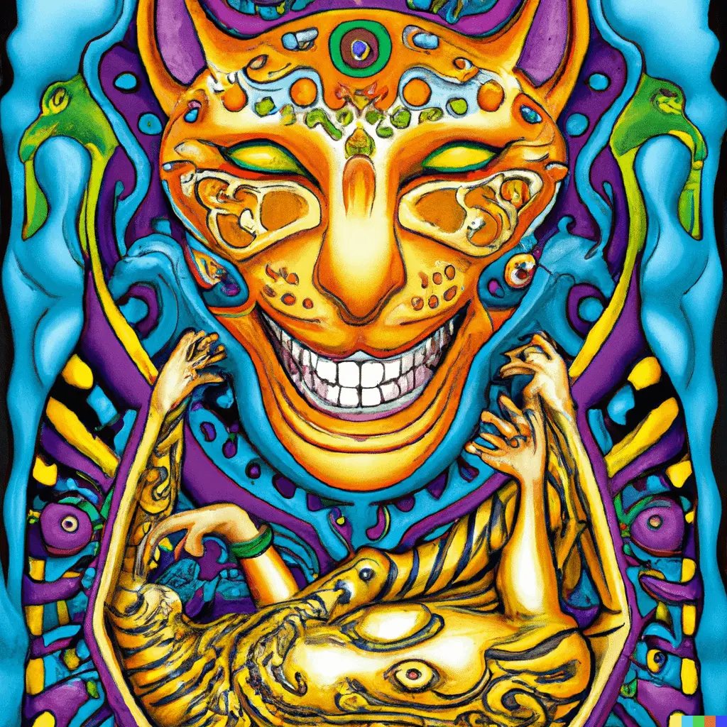 That sensation on ayahuasca of transforming into a jaguar or rainbow serpent