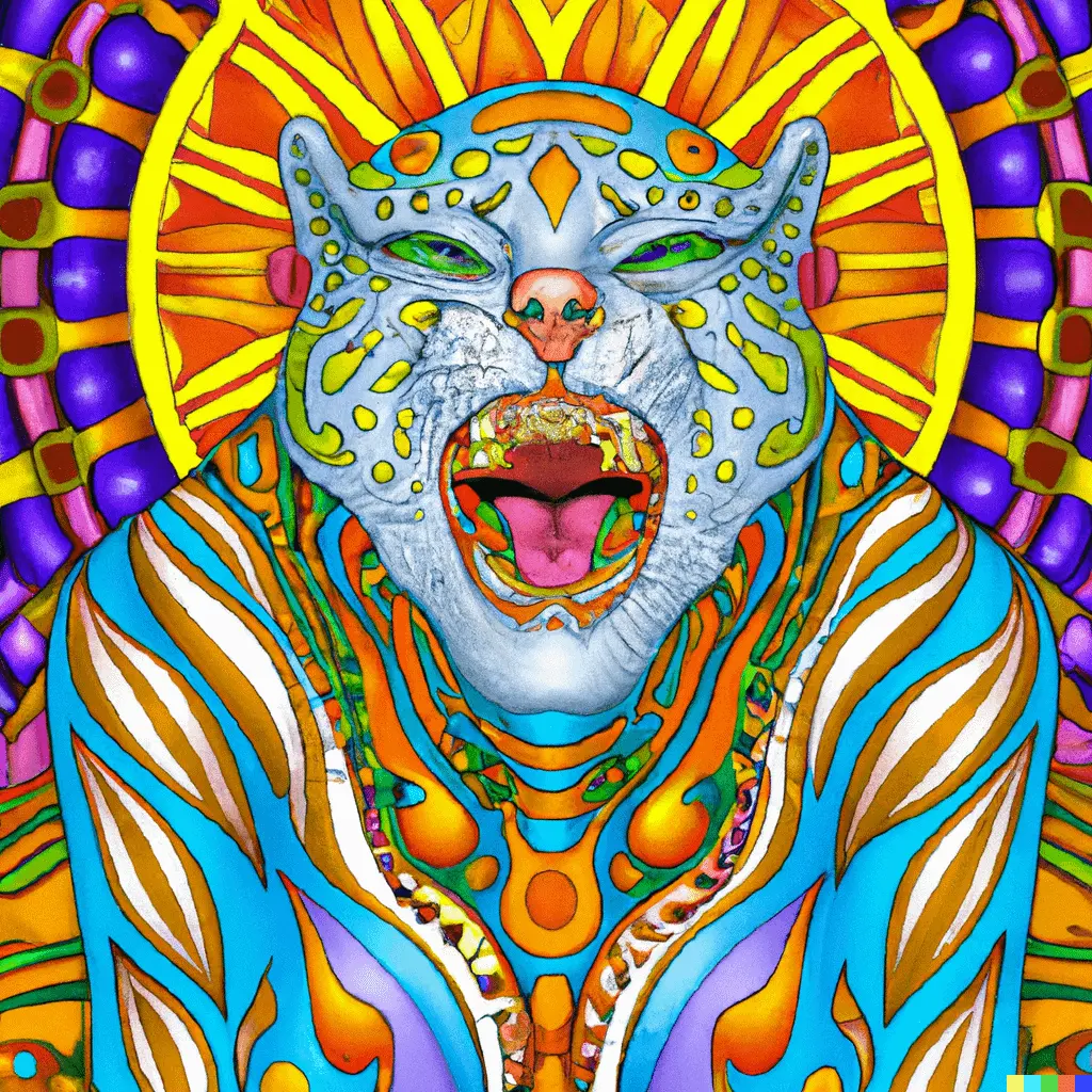 That sensation on ayahuasca of transforming into a jaguar or rainbow serpent
