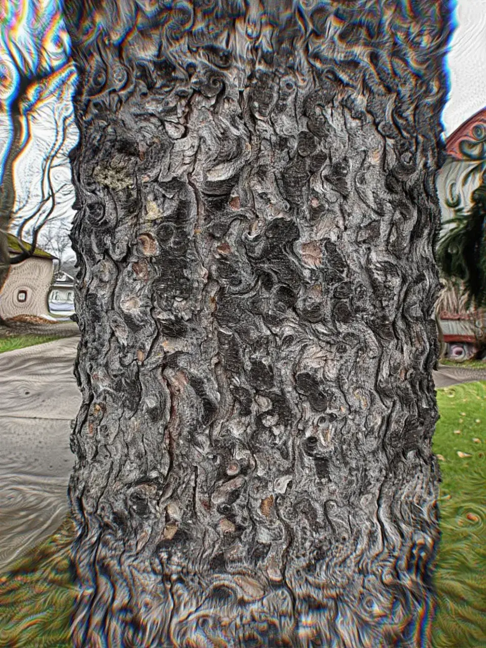 Bark Faces on a Tree